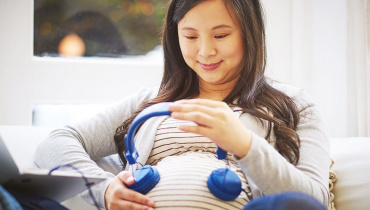 casque ventre femme enceinte musique grossesse